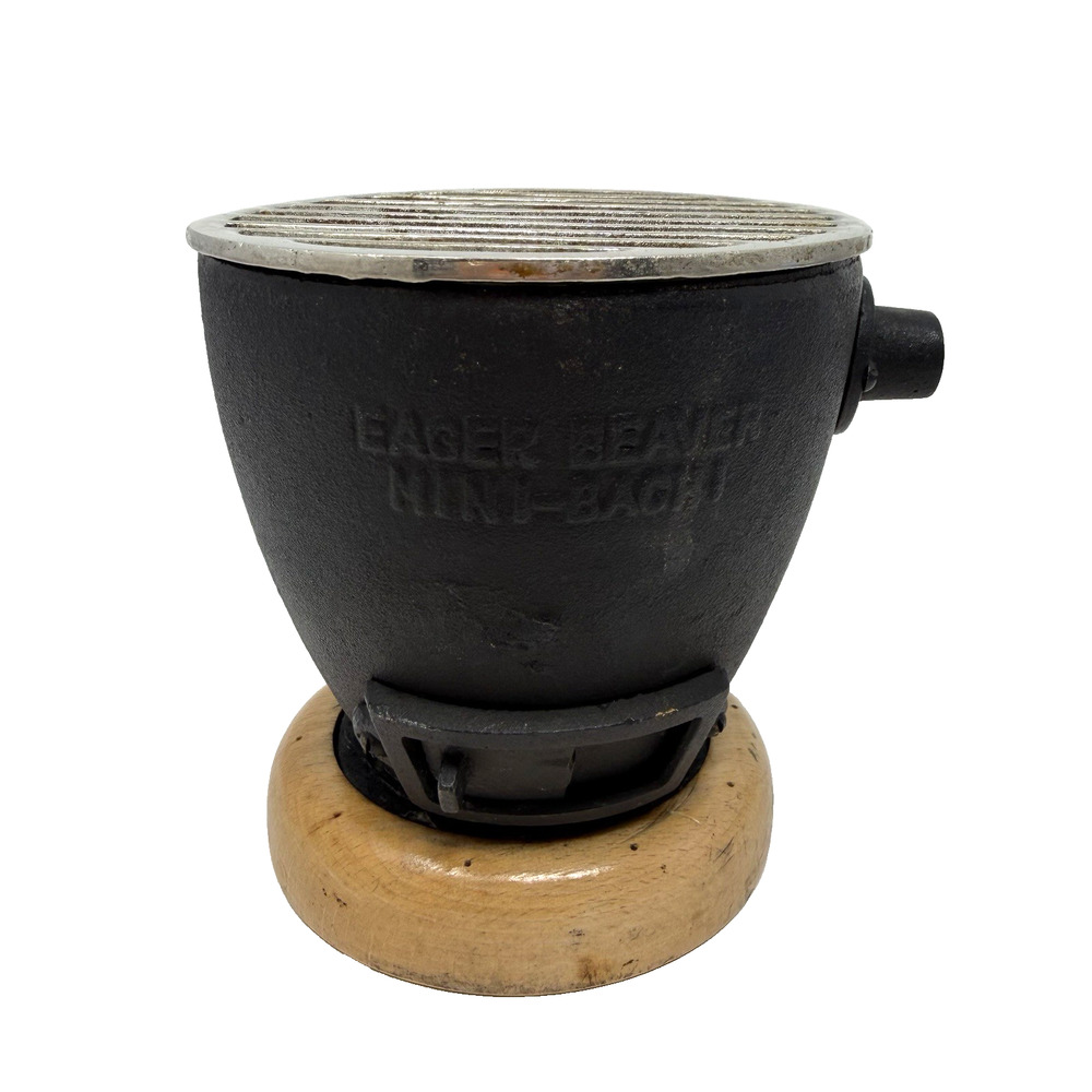Vintage Eager Beaver Mini Hibachi Grill Cast Iron Made in Japan 5”
